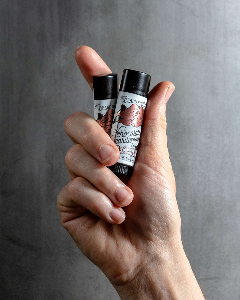 Beard and Lady Chocolate Cardamom Rose Lip Balm 2 pk - Beard and Lady